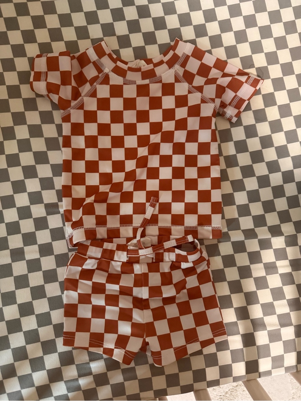 SIIX Checkerboard Swim Trunks Set